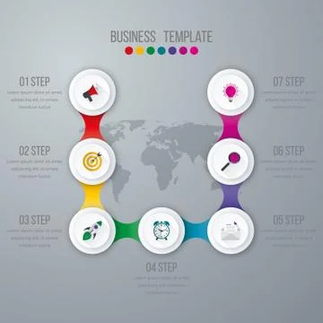Vector illustration infographics seven options Stock Illustration