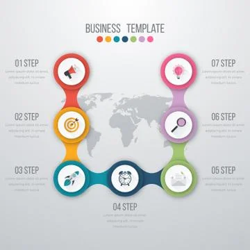 Vector illustration infographics seven options 스톡 일러스트