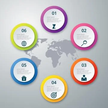 Vector illustration infographics six options Stock-Illustration