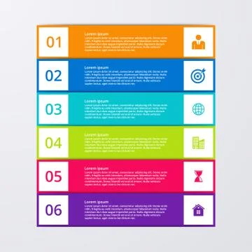 Vector illustration infographics six options Stock-Illustration