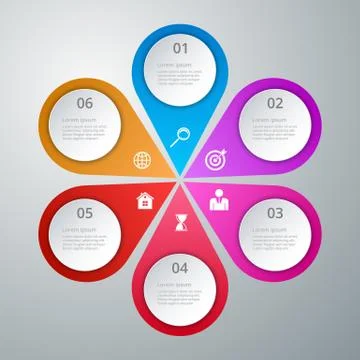 Vector illustration infographics six options 스톡 일러스트