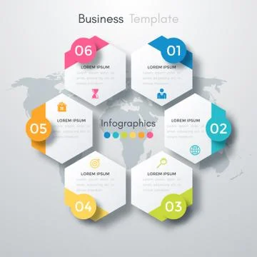 Vector illustration infographics six options. Stock Illustration