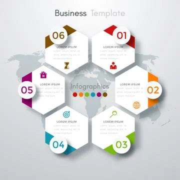 Vector illustration infographics six options. Stock Illustration