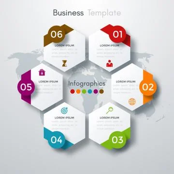 Vector illustration infographics six options. Stock Illustration