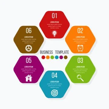 Vector illustration infographics six options. Stock Illustration