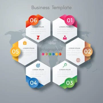 Vector illustration infographics six options. Stock Illustration