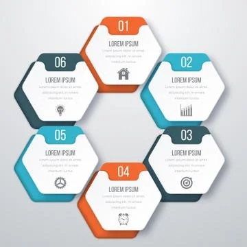 Vector illustration infographics six options. 스톡 일러스트