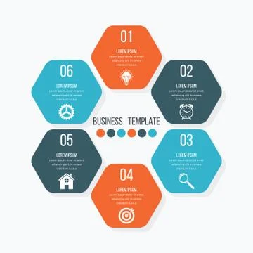 Vector illustration infographics six options. Stock Illustration