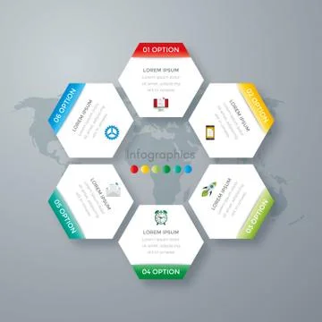 Vector illustration infographics six options. Stock-Illustration