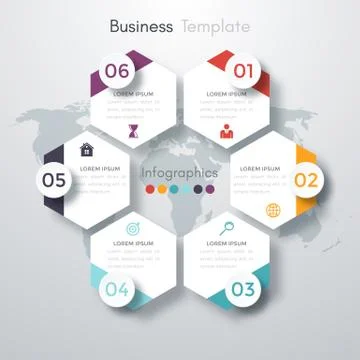 Vector illustration infographics six options. Stock Illustration