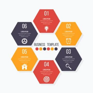 Vector illustration infographics six options. Stock Illustration