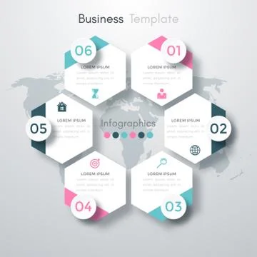 Vector illustration infographics six options. Stock Illustration