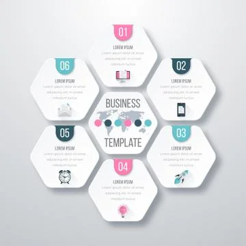 Vector illustration infographics six options. Stock Illustration