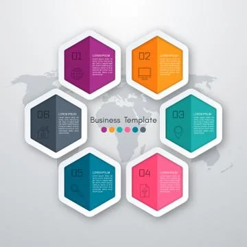 Vector illustration infographics six options. Stock Illustration