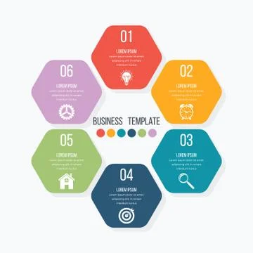 Vector illustration infographics six options. 스톡 일러스트
