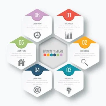 Vector illustration infographics six options. 스톡 일러스트