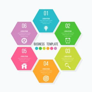 Vector illustration infographics six options. Stock Illustration