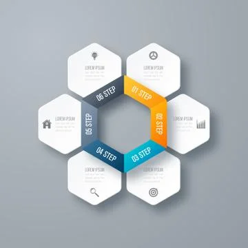 Vector illustration infographics six options Stock Illustration