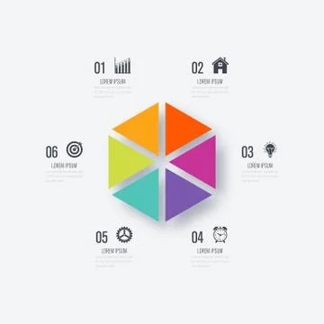 Vector illustration infographics six options Illustrazione stock