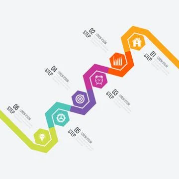 Vector illustration infographics six options Stock Illustration