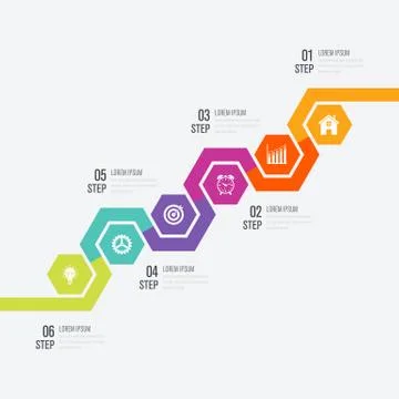 Vector illustration infographics six options Stock Illustration
