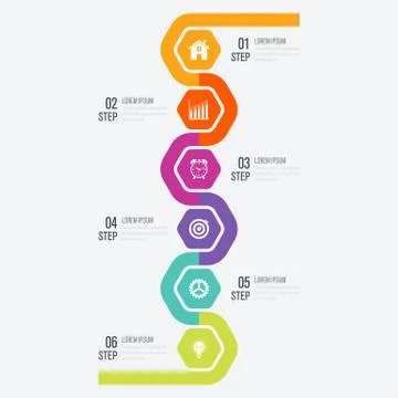 Vector illustration infographics six options Stock Illustration