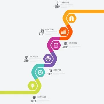 Vector illustration infographics six options Illustrazione stock