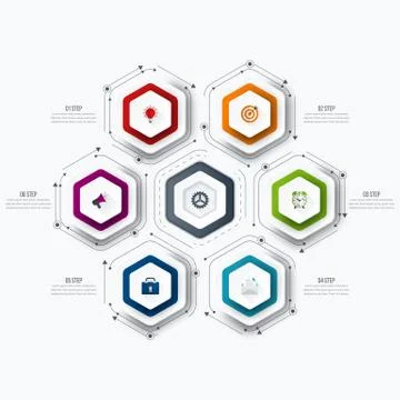 Vector illustration infographics six options Stock Illustration