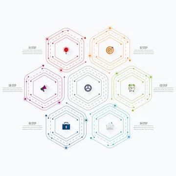 Vector illustration infographics six options Stock Illustration