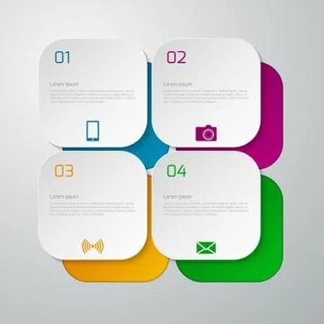 Vector illustration infographics squares Stock-Illustration