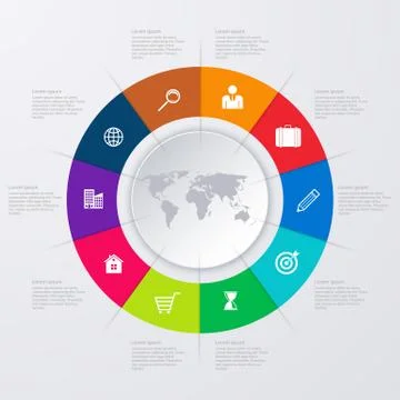 Vector illustration infographics ten options. Stock Illustration