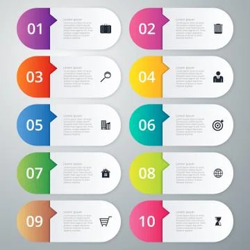 Vector illustration infographics ten options Stock Illustration
