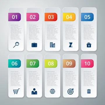 Vector illustration infographics ten options Stock Illustration
