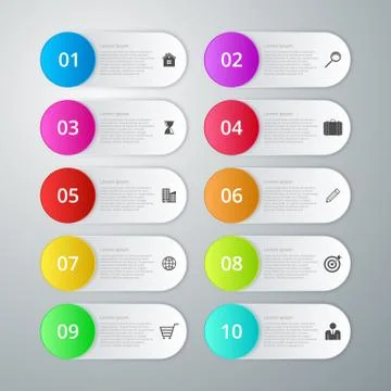 Vector illustration infographics ten options Stock Illustration