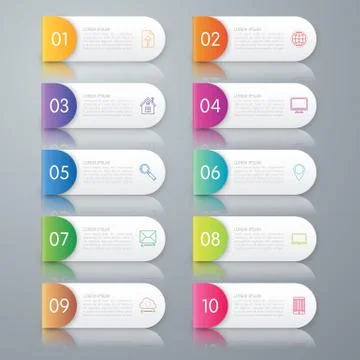 Vector illustration infographics ten options Stock Illustration
