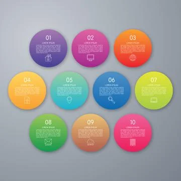 Vector illustration infographics ten options. Stock Illustration