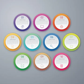 Vector illustration infographics ten options. Stock Illustration