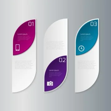 Vector illustration infographics three rectangles 库存插图
