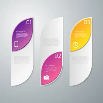 Vector illustration infographics three rectangles Stock Illustration