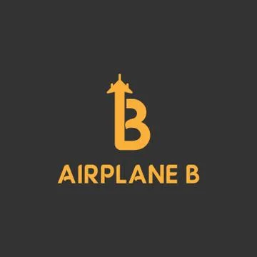 Vector illustration initial b travel logo design orange color Stock Illustration