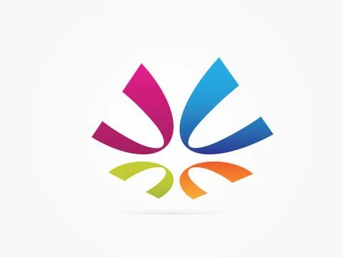 Vector Illustration Initial Four letters U circle multicolored icon Stock Illustration