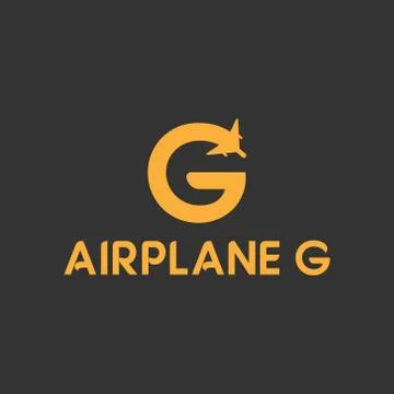 Vector illustration initial g travel logo design orange color Stock Illustration