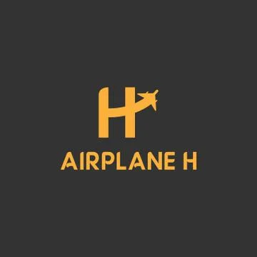 Vector illustration initial h travel logo design orange color Stock Illustration