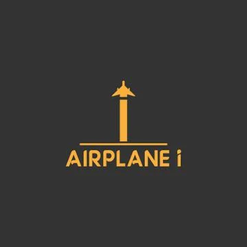 Vector illustration initial i travel logo design orange color Stock Illustration
