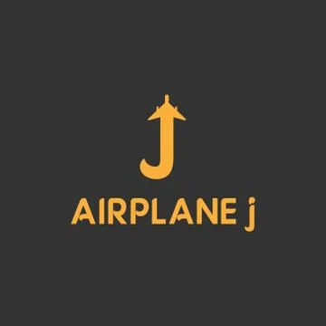 Vector illustration initial j travel logo design orange color Stock Illustration