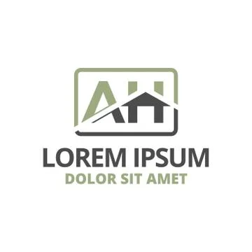 Vector illustration initial letter a and h with roof icon logo construction d Stock Illustration