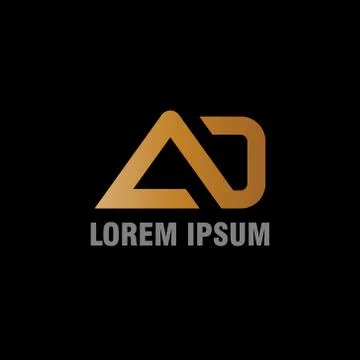 Vector illustration initial letter a and d icon logo modern design with gradi Stock Illustration