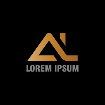 Vector illustration initial letter a and l icon logo modern design with gradi Illustrazione stock