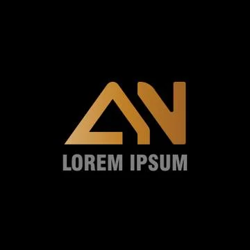 Vector illustration initial letter a and n icon logo modern design with gradi Stock Illustration