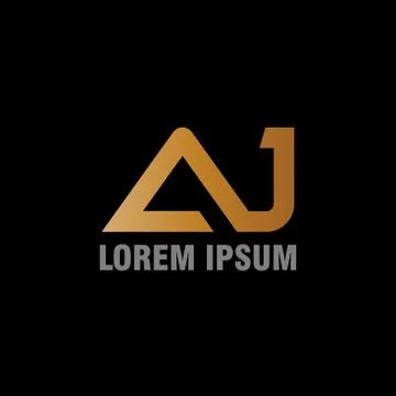 Vector illustration initial letter a and j icon logo modern design with gradi Stock Illustration